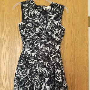 White and black floral dress